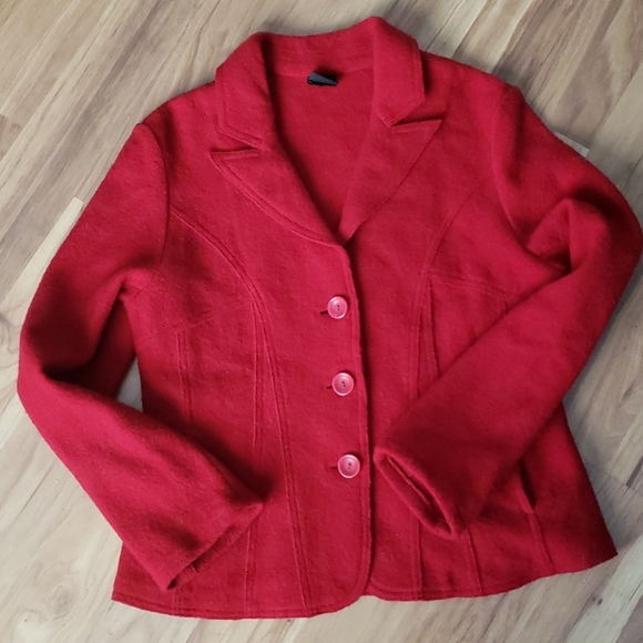 Tribal Jackets & Blazers - Vintage Tribal red 100% wool jacket blazer Size 8
